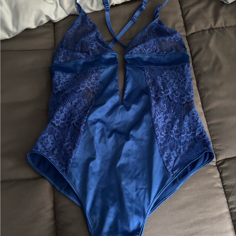 Blue Lace One-Piece Swimsuit